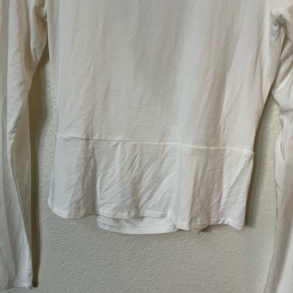 GOOD AMERICAN | Low-Cut Good Touch Soft Long Sleeve Wrap Top in Ivory | Size 2 - Picture 7 of 11